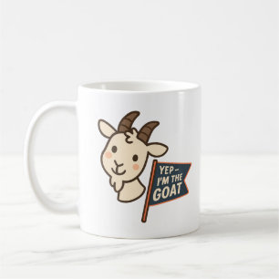 Yep I'm The GOAT Cute Funny Goat Head Design Coffee Mug
