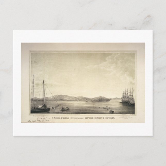 Yerba Buena (now San Francisco) Spring 1837 Postcard (Front)