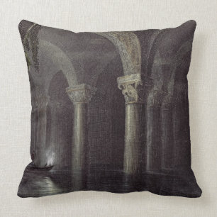 Yere Batan Serai (The Cisterns) Istanbul, engraved Throw Pillow