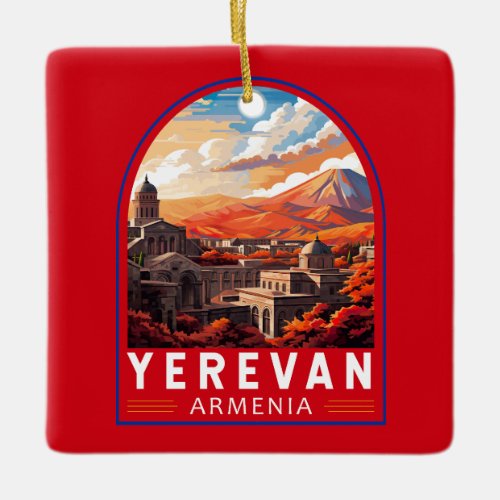 Yerevan Armenia Travel Art Vintage Ceramic Ornament