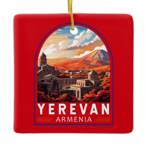Yerevan Armenia Travel Art Vintage Ceramic Ornament