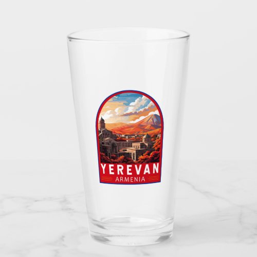 Yerevan Armenia Travel Art Vintage Glass