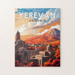 Yerevan Armenia Travel Art Vintage Jigsaw Puzzle<br><div class="desc">Yerevan retro vector travel design. Yerevan,  Armenia's capital,  is marked by grand Soviet-era architecture.</div>