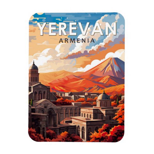Yerevan Armenia Travel Art Vintage Magnet