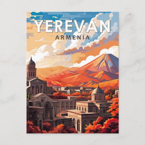 Yerevan Armenia Travel Art Vintage Postcard