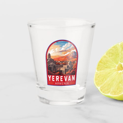 Yerevan Armenia Travel Art Vintage Shot Glass