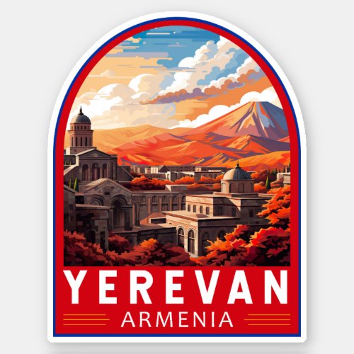 Yerevan Armenia Travel Art Vintage Sticker