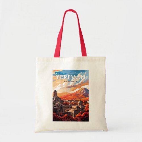 Yerevan Armenia Travel Art Vintage Tote Bag