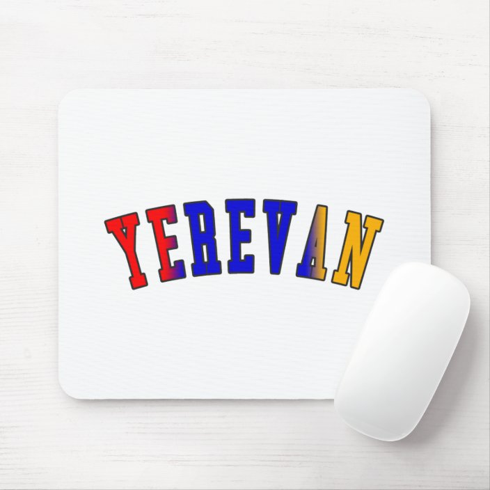 Yerevan in Armenia National Flag Colors Mouse Pad