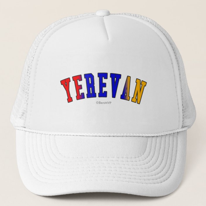 Yerevan in Armenia National Flag Colors Trucker Hat