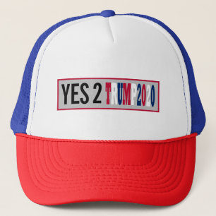 Yes 2 Trump 2020 Presidential Elections Typography Trucker Hat