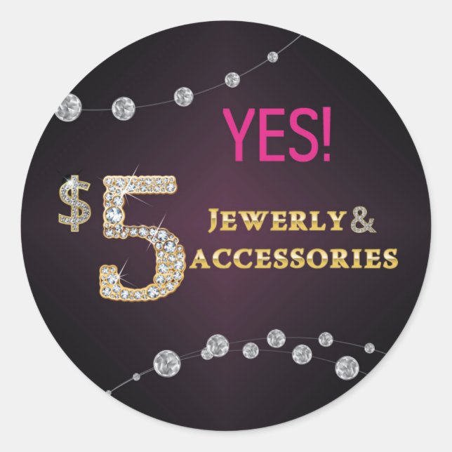 Yes! $5 Jewelry and Accessories Stickers (Front)