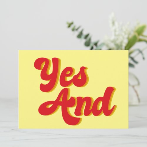 Yes And Improv Comedy Troupe Card