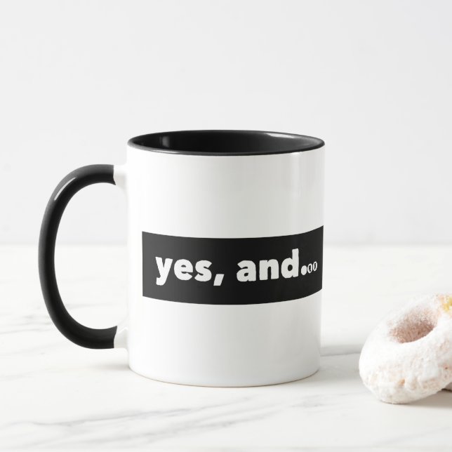 "Yes, and..." Thespian's Improv Mug (With Donut)
