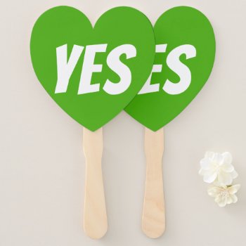 Yes Both Sides Green Quiz Game Signboards Hand Fan by Mylittleeden at Zazzle