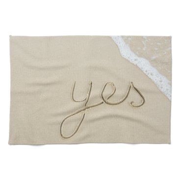 Yes carved word on the beach sand hand towel Yes carved word on the beach sand hand towel