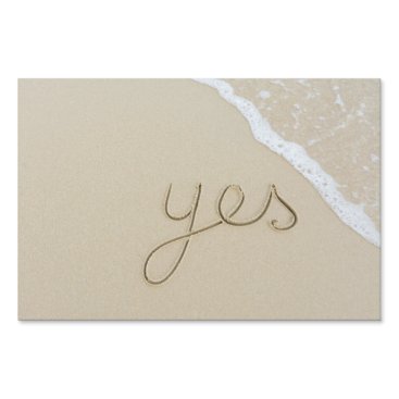 Yes carved word on the beach sand yard sign Yes carved word on the beach sand yard sign