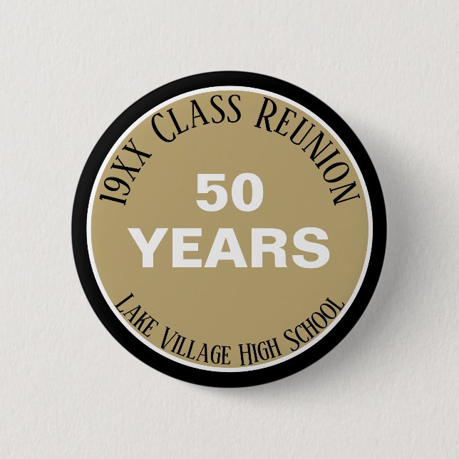 YES! Custom 50th class reunion button (Front)