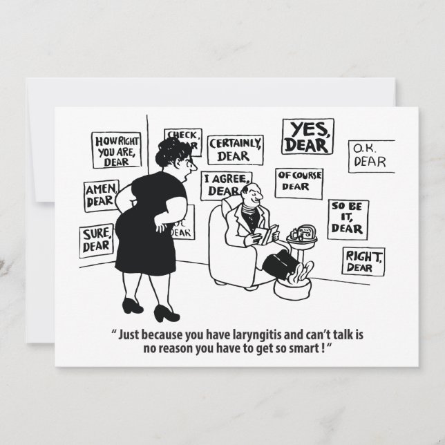 Yes Dear, Black And White Cartoon Humor, Save The Date (Front)