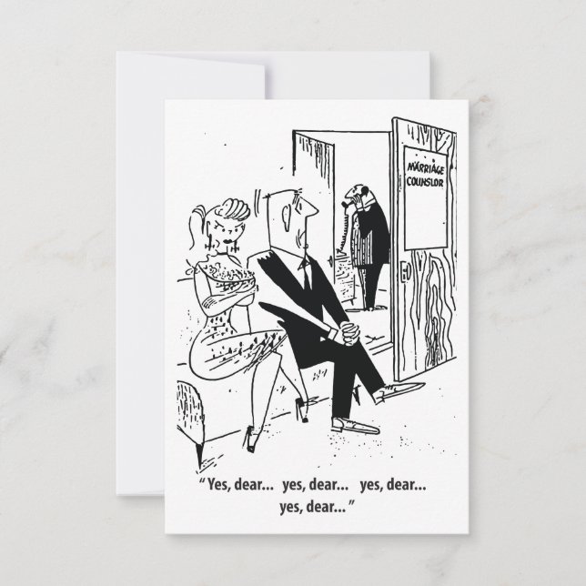 Yes Dear, Humor, Marriage Counslor, Funny Save The Date (Front)