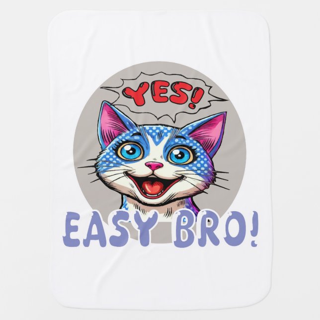YES Easy bro Cat Baby Blanket (Front)
