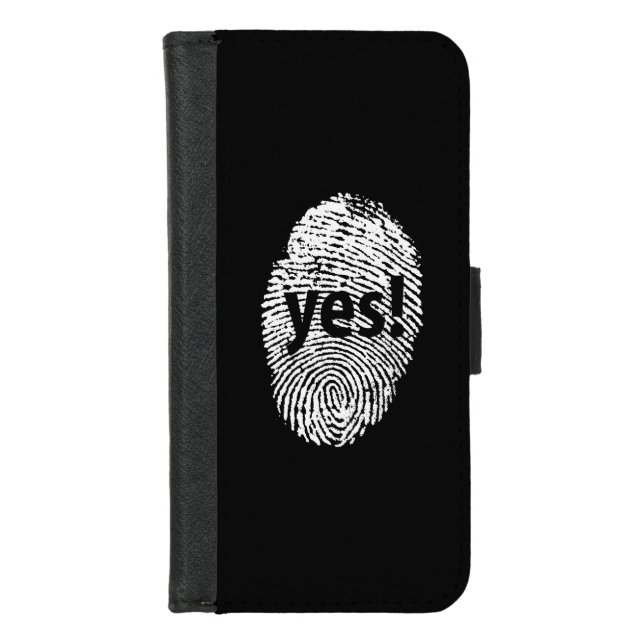 Yes: finger print iPhone wallet case (Front)