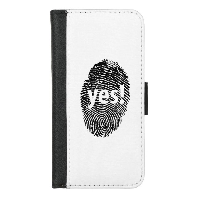 Yes: finger print iPhone wallet case (Front)