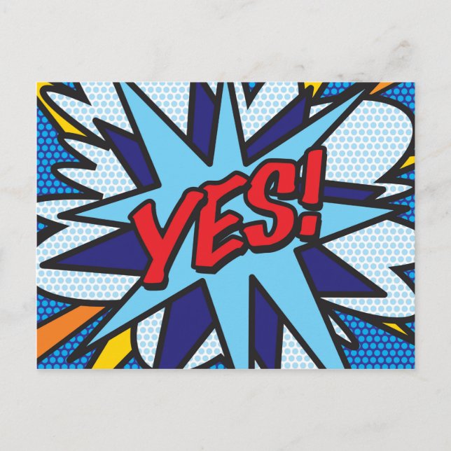 YES Fun Retro Comic Book Pop Art Postcard (Front)