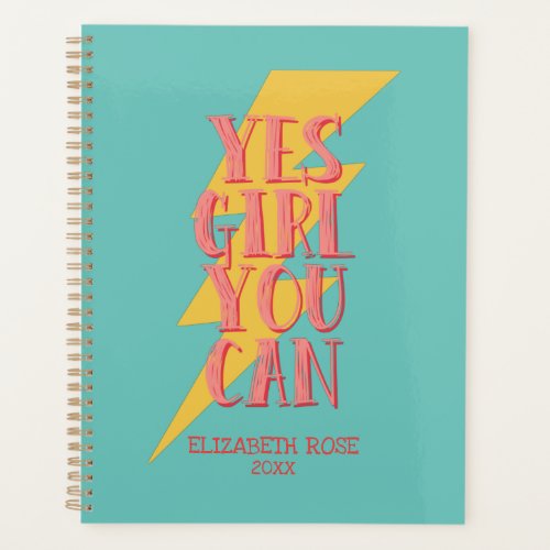 Yes Girl You Can Feminine Motivational Quote Offic Planner