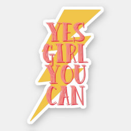 yes girl you can, feminine office waterbottle sticker