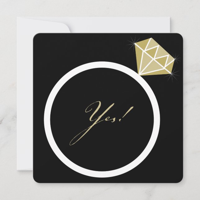 Yes! He Put A Diamond Ring On It Engagement Party Invitation (Front)