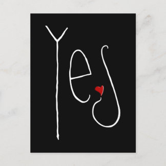 Yes Heart white Postcard