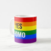 Yes Homo Rainbow Pride Mug (Front Left)