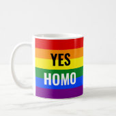 Yes Homo Rainbow Pride Mug (Left)