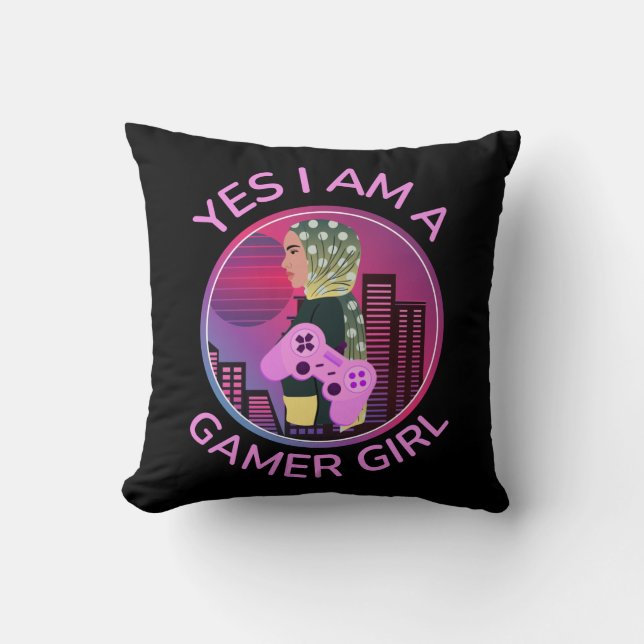 YES I AM A GAMER GIRL THROW PILLOW (Front)