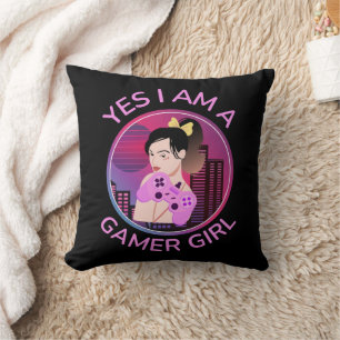 YES I AM A GAMER GIRL THROW PILLOW