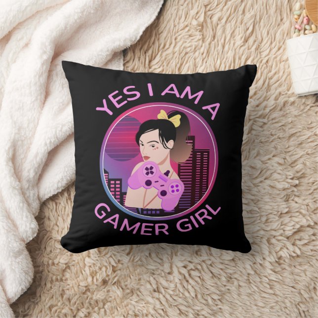 YES I AM A GAMER GIRL THROW PILLOW (Blanket)