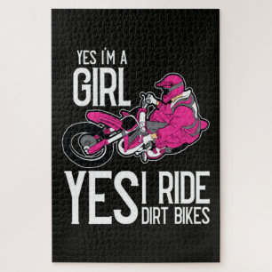 Yes I am A Girl Yes i Ride a Dirt Bike Jigsaw Puzzle