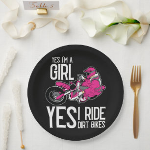 Yes I am A Girl Yes i Ride a Dirt Bike Paper Plates