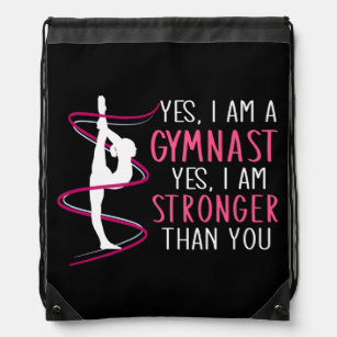 Yes I Am A Gymnast Funny Gymnastics Gift Drawstring Bag