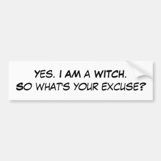 Yes. I AM a WITCH.So what's your excuse? Bumper Sticker