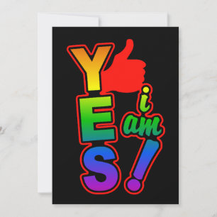 YES I AM invitation, customize Invitation