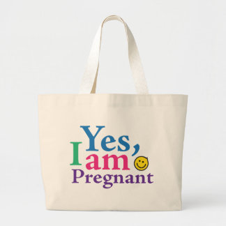 Yes I Am Pregnant Large Tote Bag