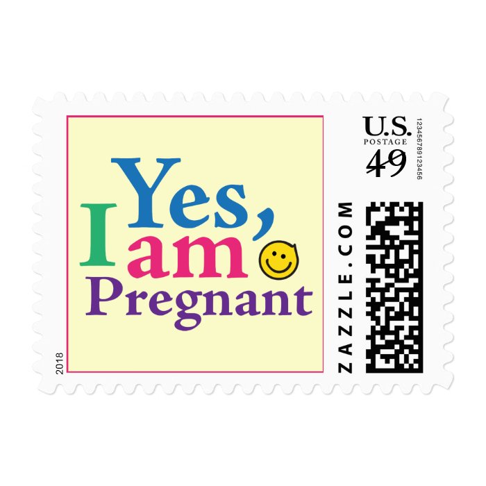 Yes I Am Pregnant Postage Stamp
