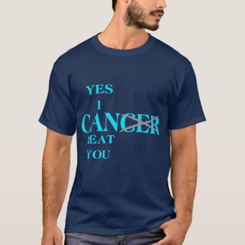 Yes I Can Beat Cancer Blue Tee