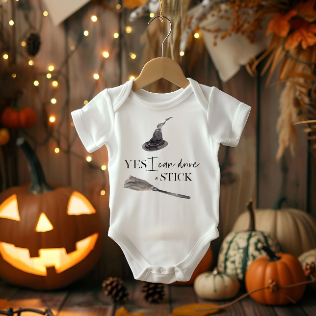 Yes I Can Drive A Stick Fun | Happy Halloween Baby Bodysuit (Creator Uploaded)