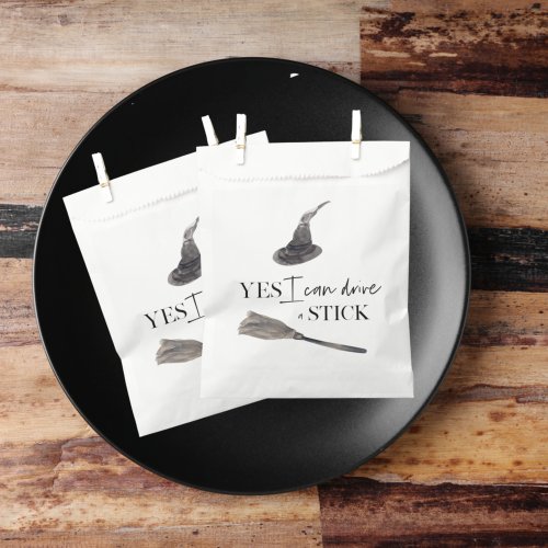 Yes I Can Drive A Stick Fun  Happy Halloween Favor Bag