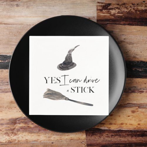 Yes I Can Drive A Stick Fun  Happy Halloween Napkins