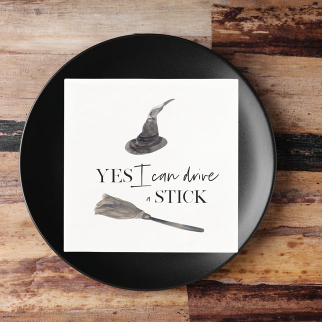 Yes I Can Drive A Stick Fun | Happy Halloween Napkins (Creator Uploaded)