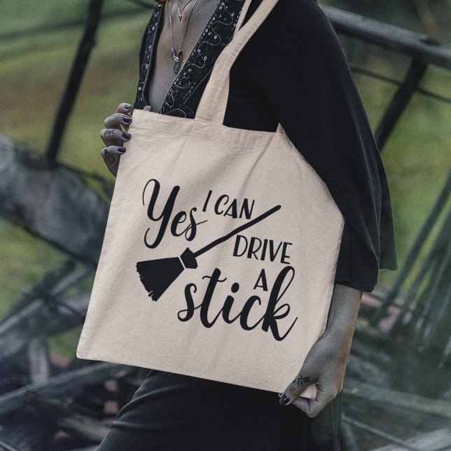 Yes, I Can Drive a Stick | Funny Halloween Tote Bag (Creator Uploaded)